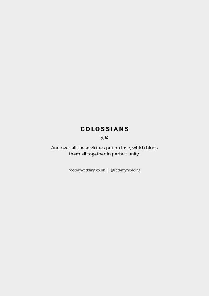 Colossians 3:14 Religious Wedding Reading - Rock My Wedding