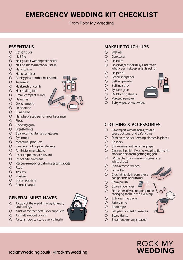 Day Of The Wedding Emergency Kit List