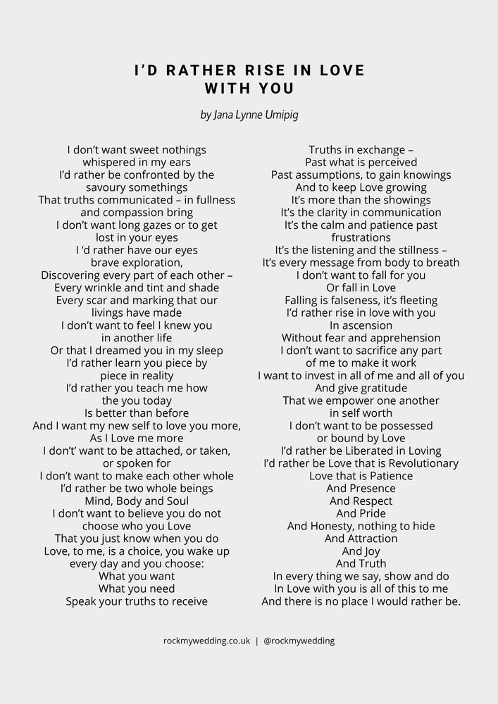 Enjoy Rise I’d Rather Rise in Love With You by Jana Lynne Umipig Wedding Reading