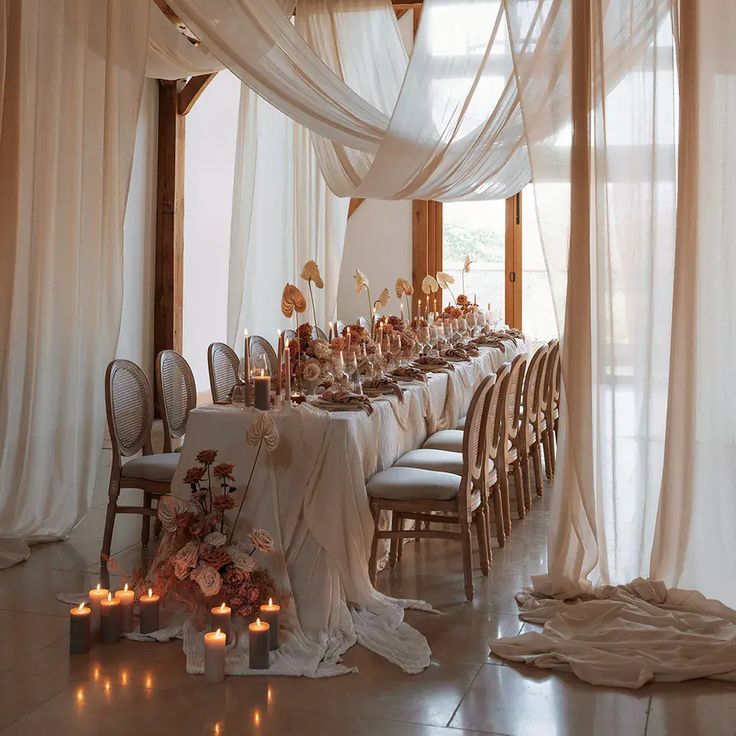 Neutral Wedding Table Setting at Mocha Mousse Wedding