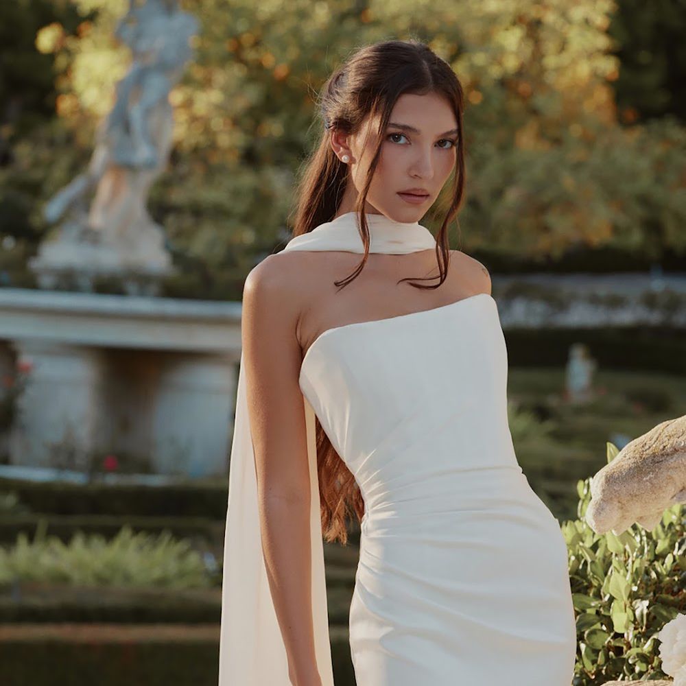 Strapless corset maxi house of cb registry office wedding dress