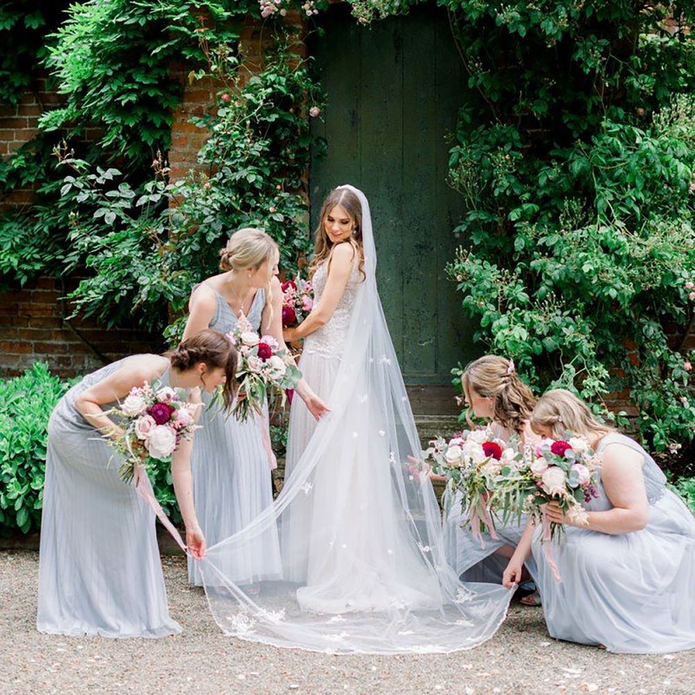 Pale blue bridesmaid dresses