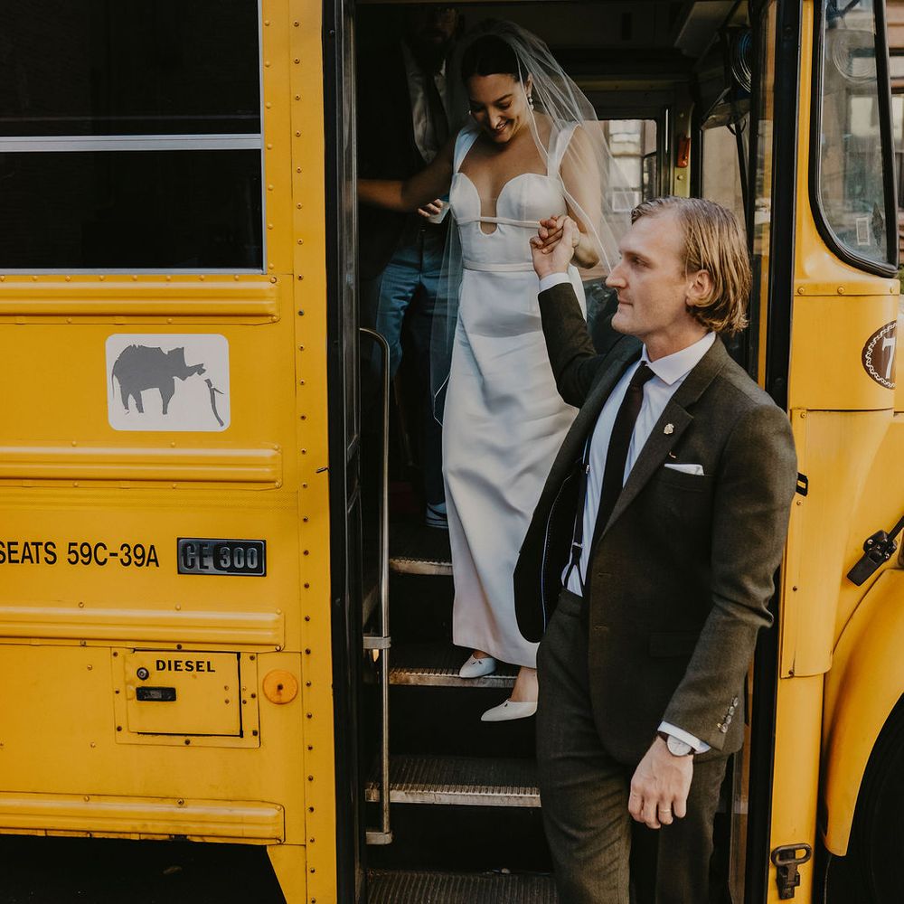 New York school bus wedding transport