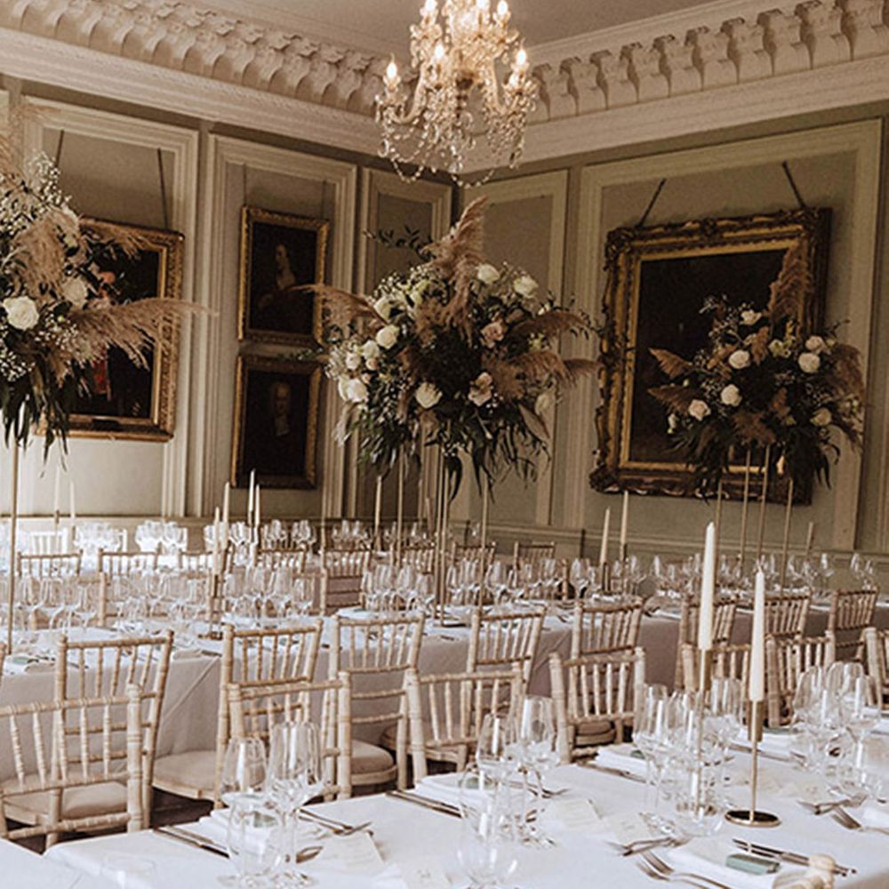 Luxury wedding breakfast at Davenport House country house wedding venue