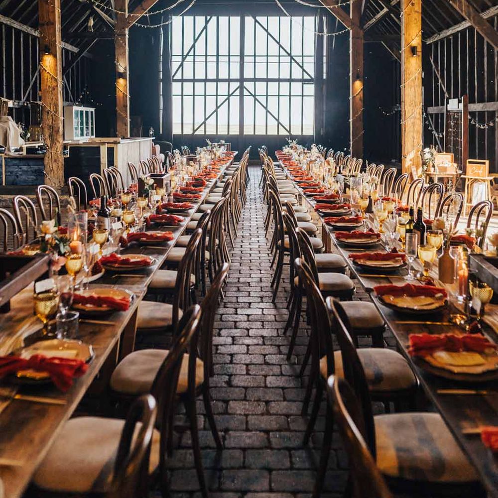 Elmley Nature Reserve wedding breakfast setup