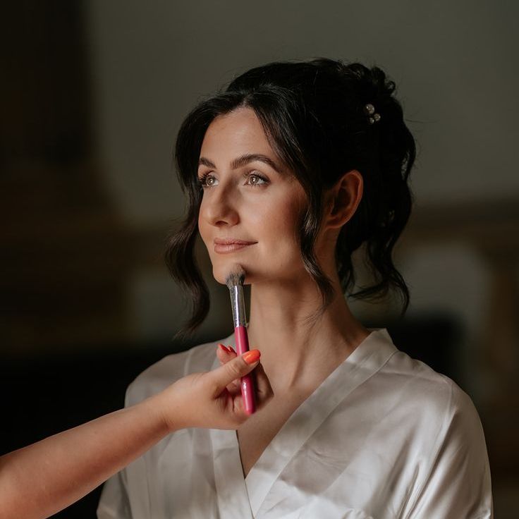 Bride Gets Makeup Professionally Done For Wedding Day