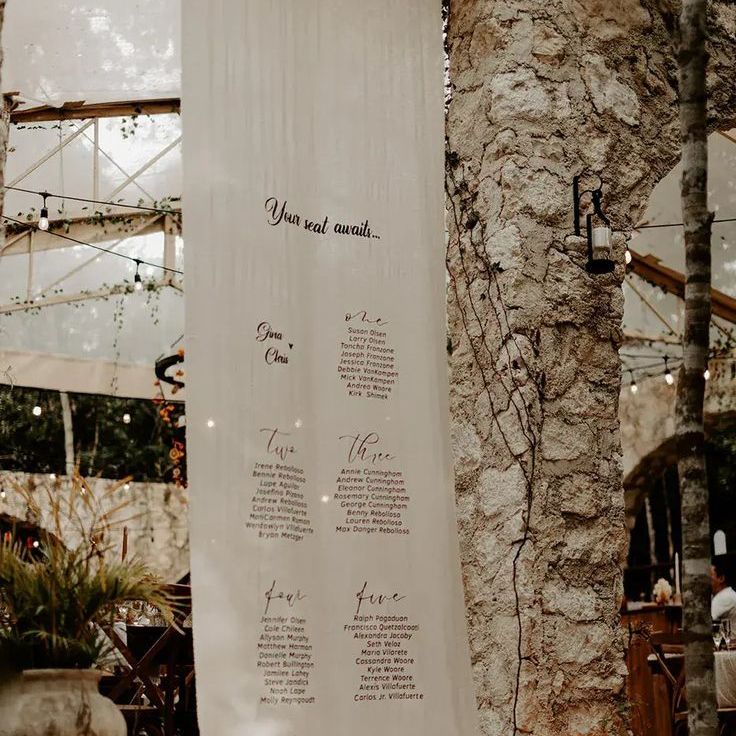 Hanging Fabric Wedding Table Plan Sign