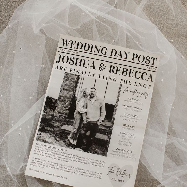 Personalised Wedding Newspaper Idea As Wedding Ceremony Guide