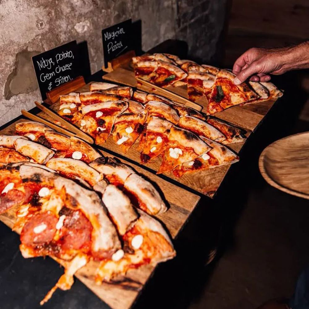 Fun Evening Food with Pizza Slices