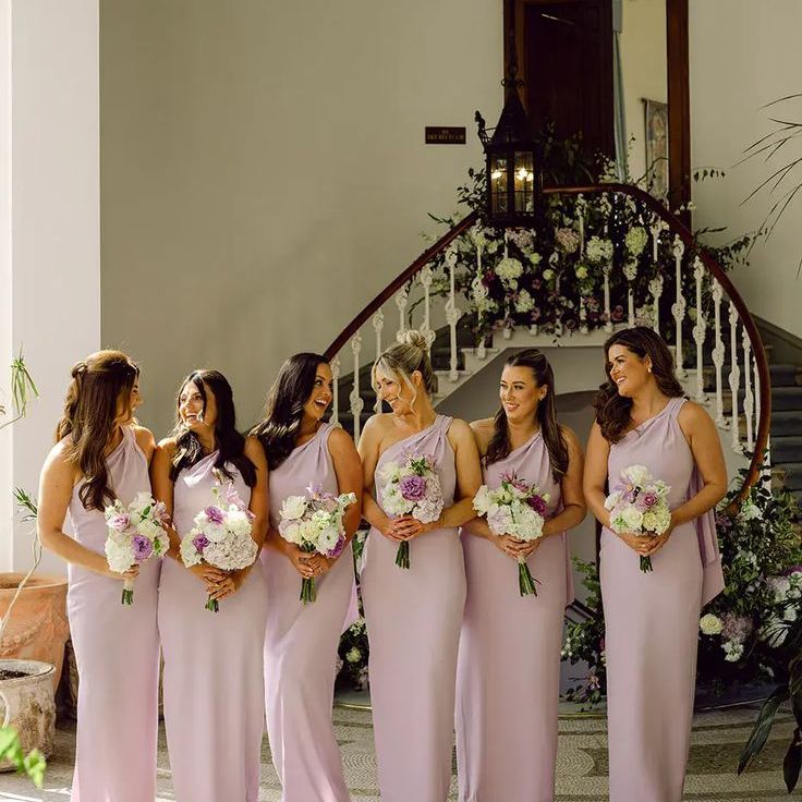 Lilac Wedding Theme For Hawkstone Hall Wedding with Lilac Bridesmaid Dresses