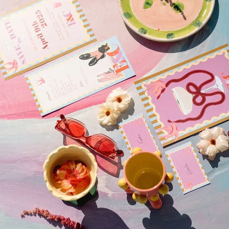 Patterned & Fun Pastel Wedding Stationery Suite