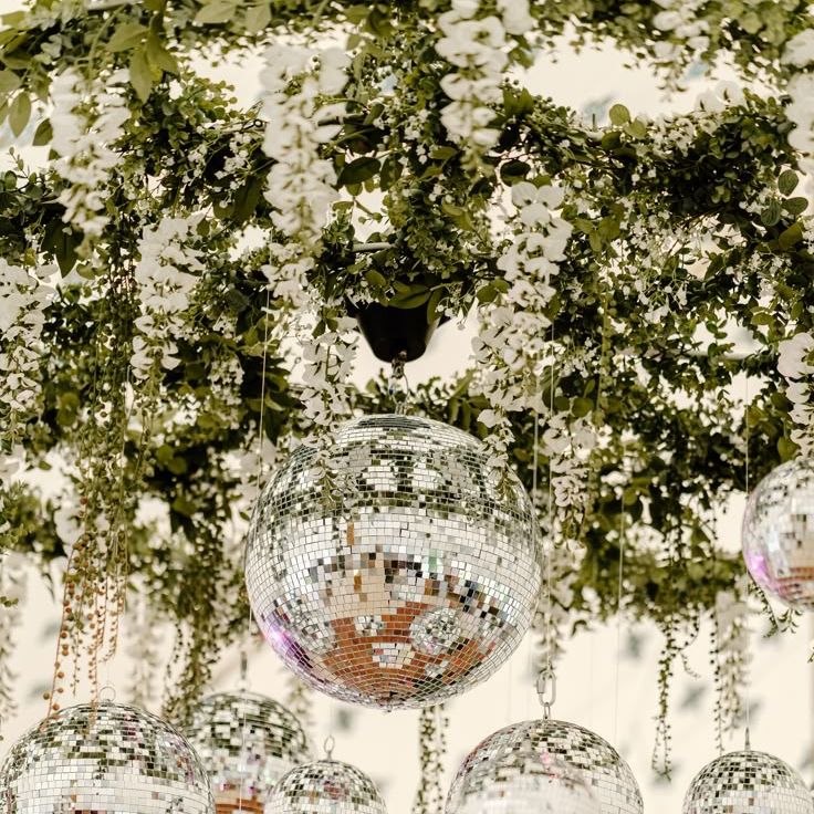 Sparkling Disco Balls Wedding Decor Idea
