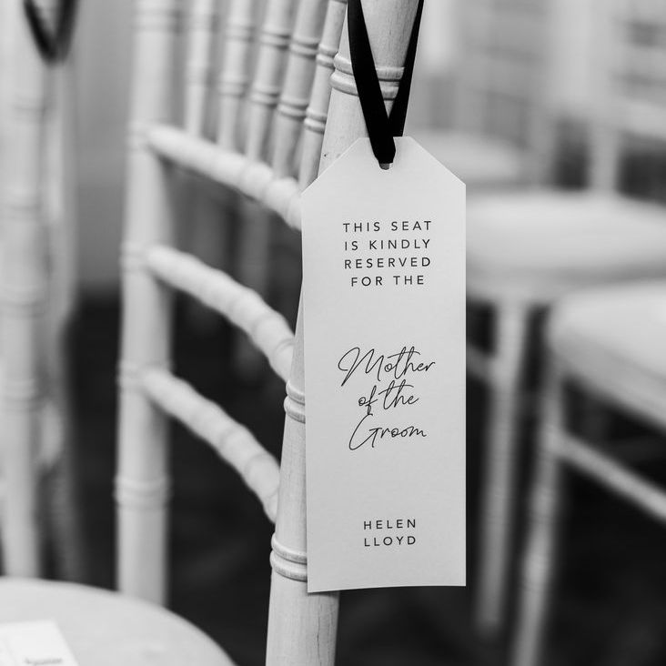 Wedding Seat Reserved Sign For Luxe Country House Wedding