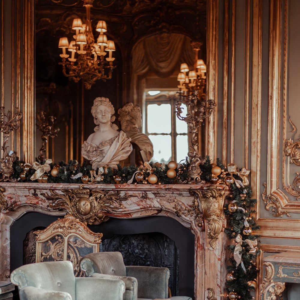 Cliveden House wedding venue with grand fireplace