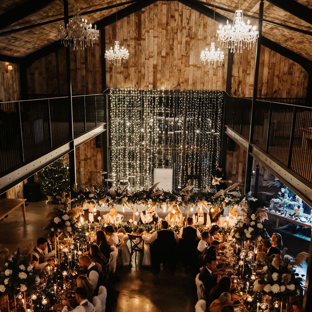 Stunning winter wedding with fairy lights