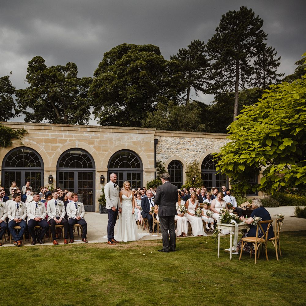 Outdoor wedding ceremony at Middleton Lodge
