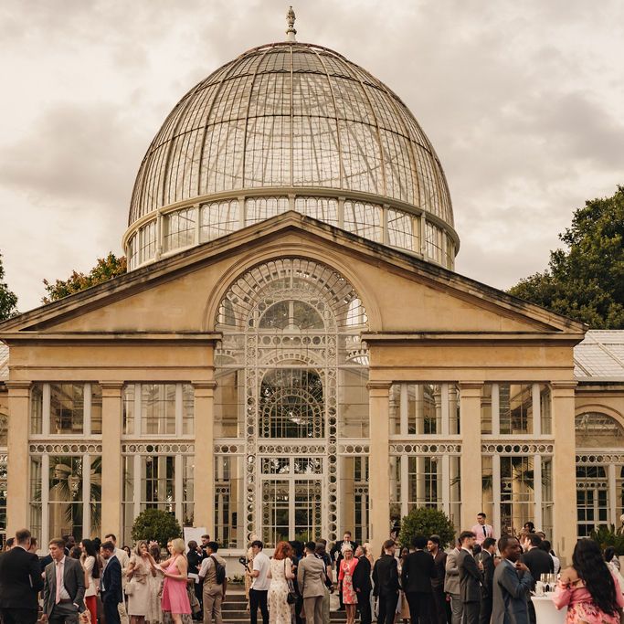 Syon Park wedding venue with glasshouse 