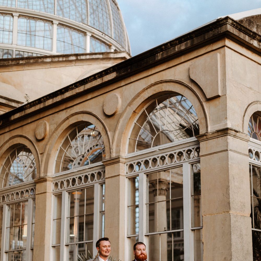 Couple walk around the venue 