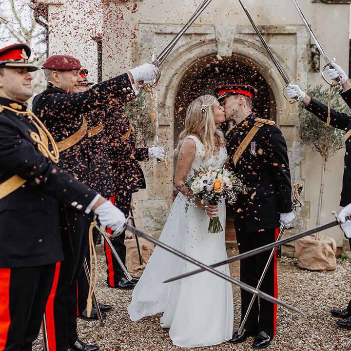 Military winter wedding at Wasing Park