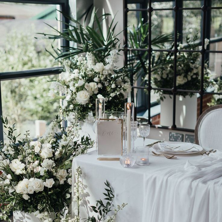 All White Wedding Decor For Classic Country House Wedding