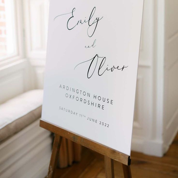 Classic Black and White Traditional Wedding Signage