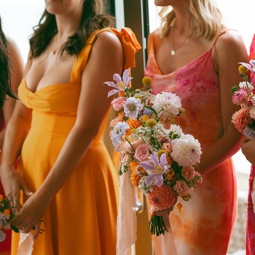 bright-mismatched-bridesmaid-dresses