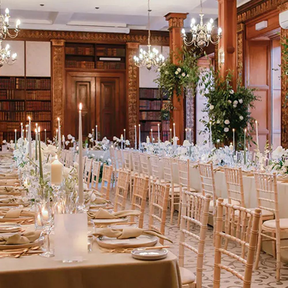 Library wedding ceremony at Clevedon Hall