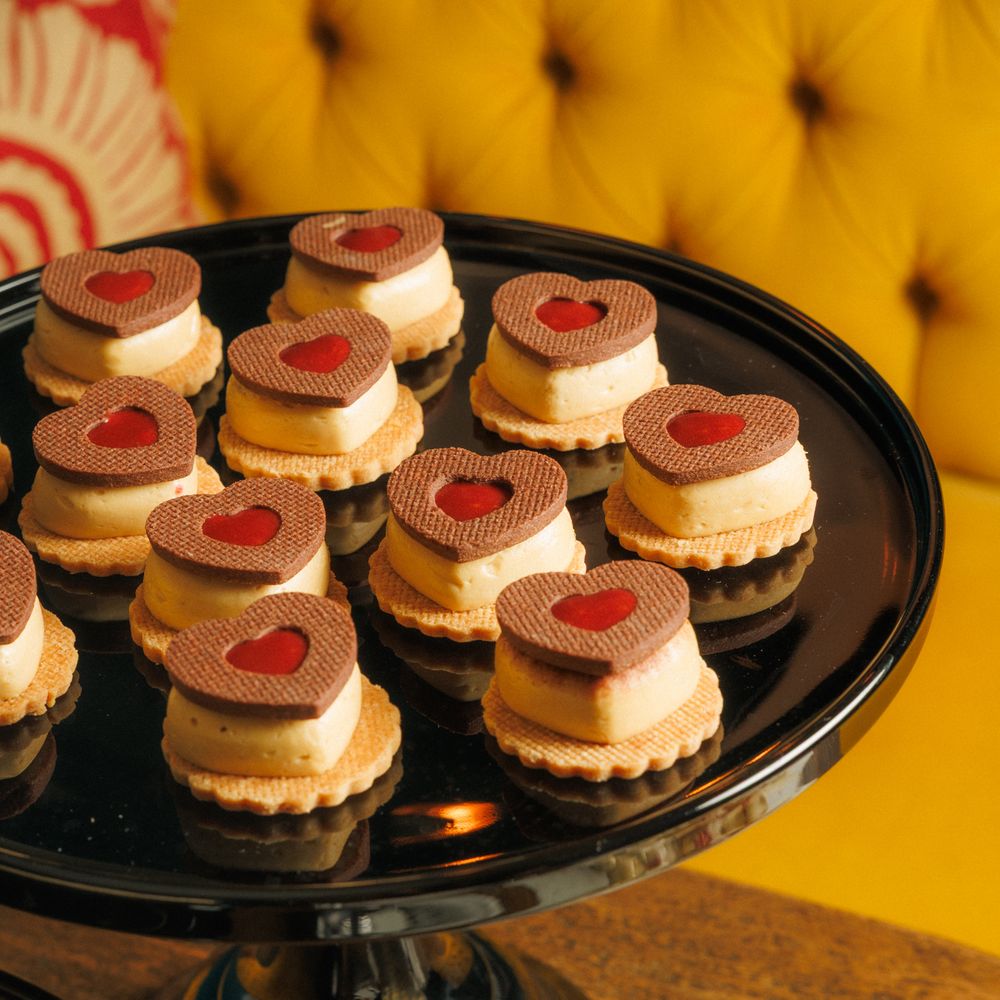 Dessert room at 108 Brasserie with heart shaped treats