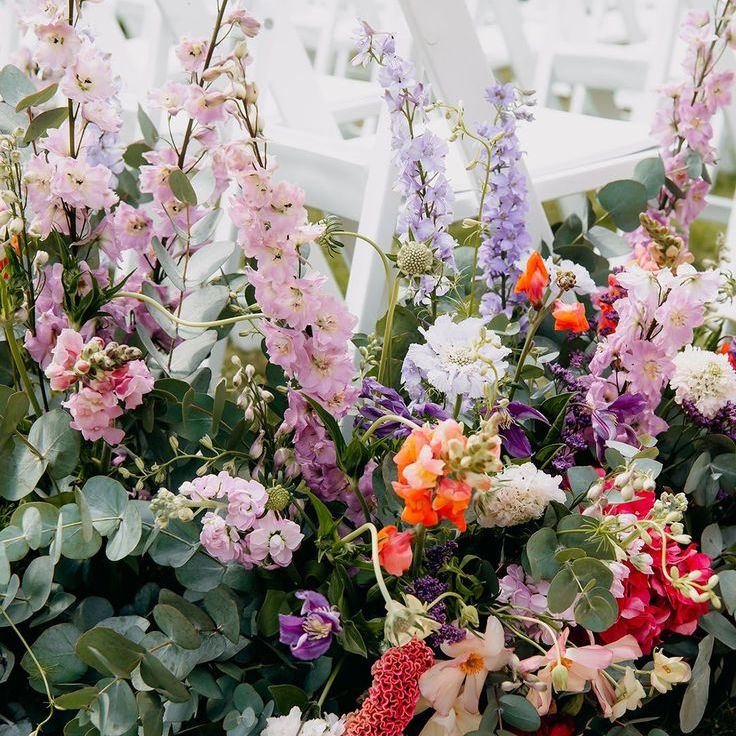 Vibrant Wildflower Wedding Decor For Outdoor Wedding