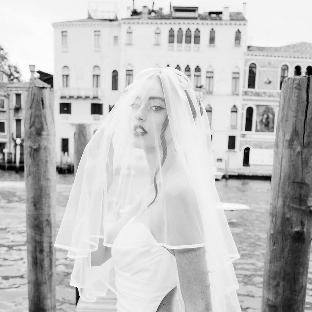 Gothic style bridal veil