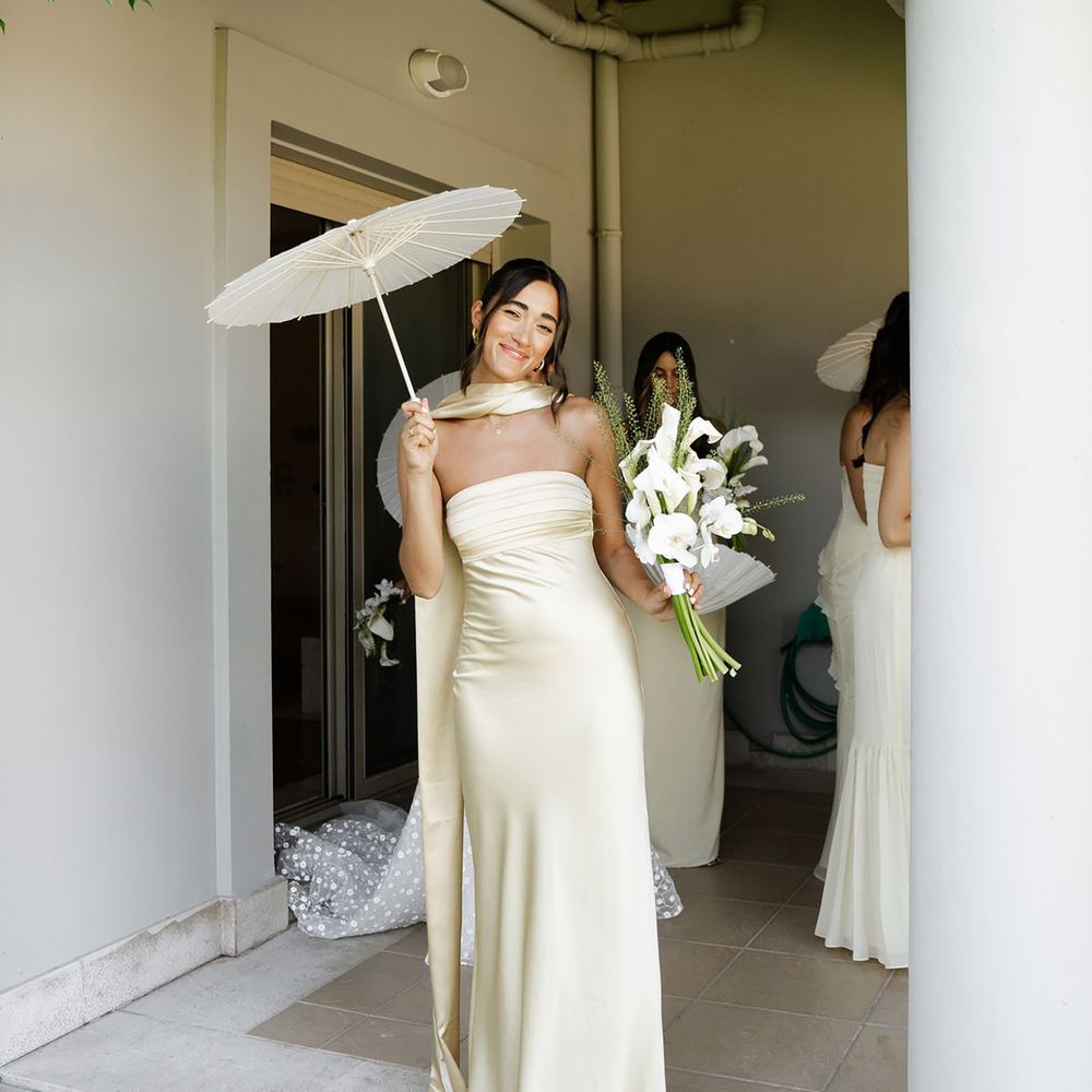 Butter yellow bridesmaid dress