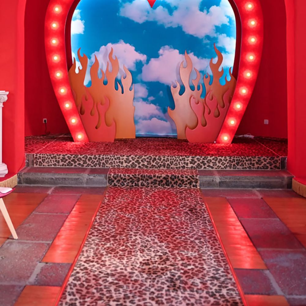 Leopard print venue decor