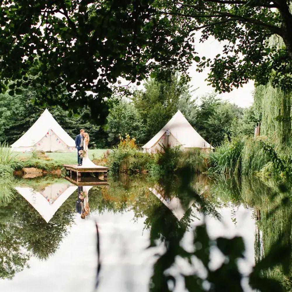 Dewsall Court outdoor wedding tipis garden wedding reception
