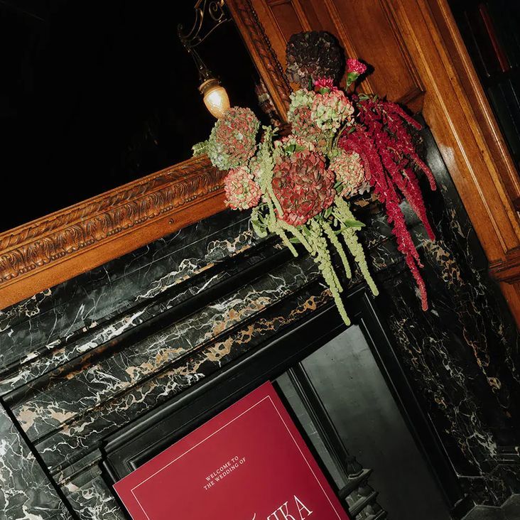 Deep Red Wedding Theme & Decor With Romantic Signage