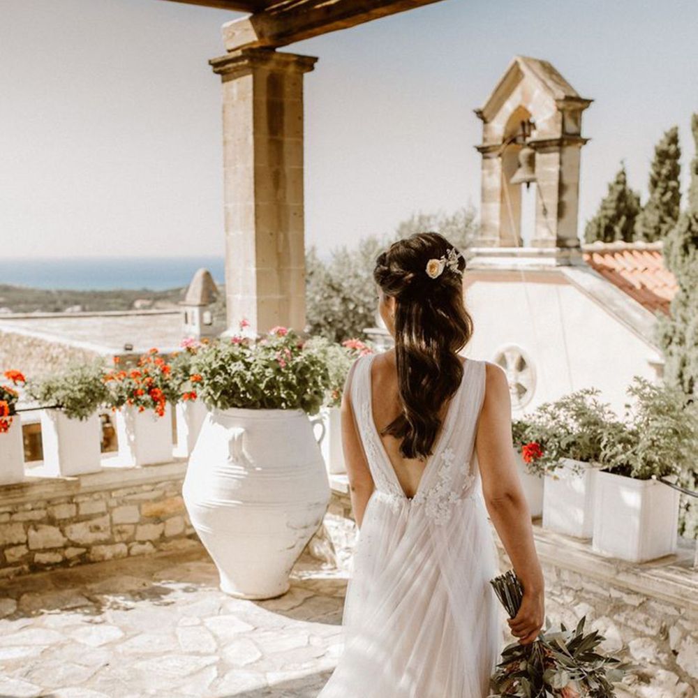 Destination Wedding With Bride in Tulle Wedding Dress