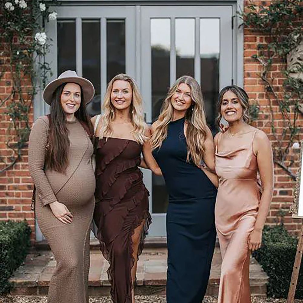Neutral toned autumn wedding guest dresses