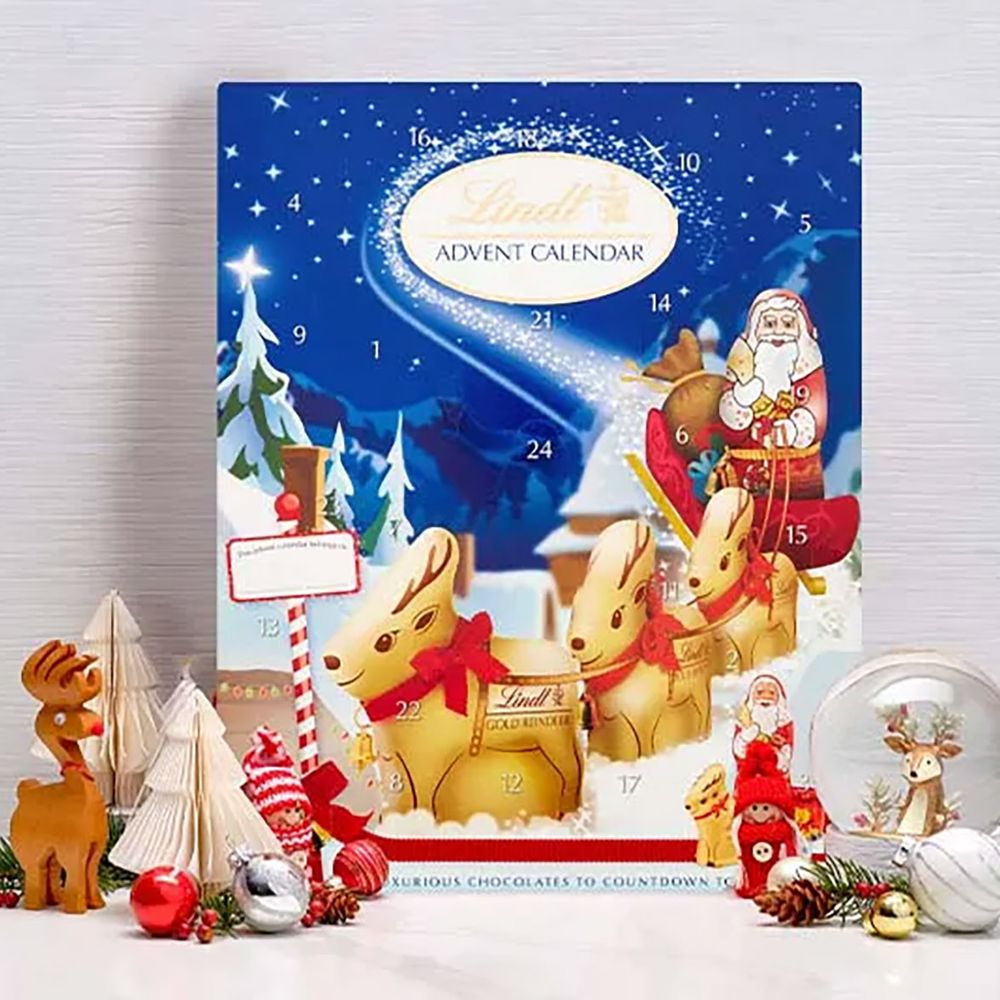 Lindt Advent Calendar 2025, featuring milk chocolate treats