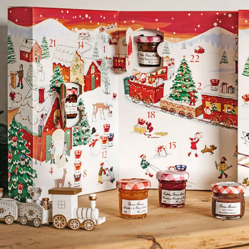 Bonne Maman Preserve Advent Calendar 2025 with two jam jars