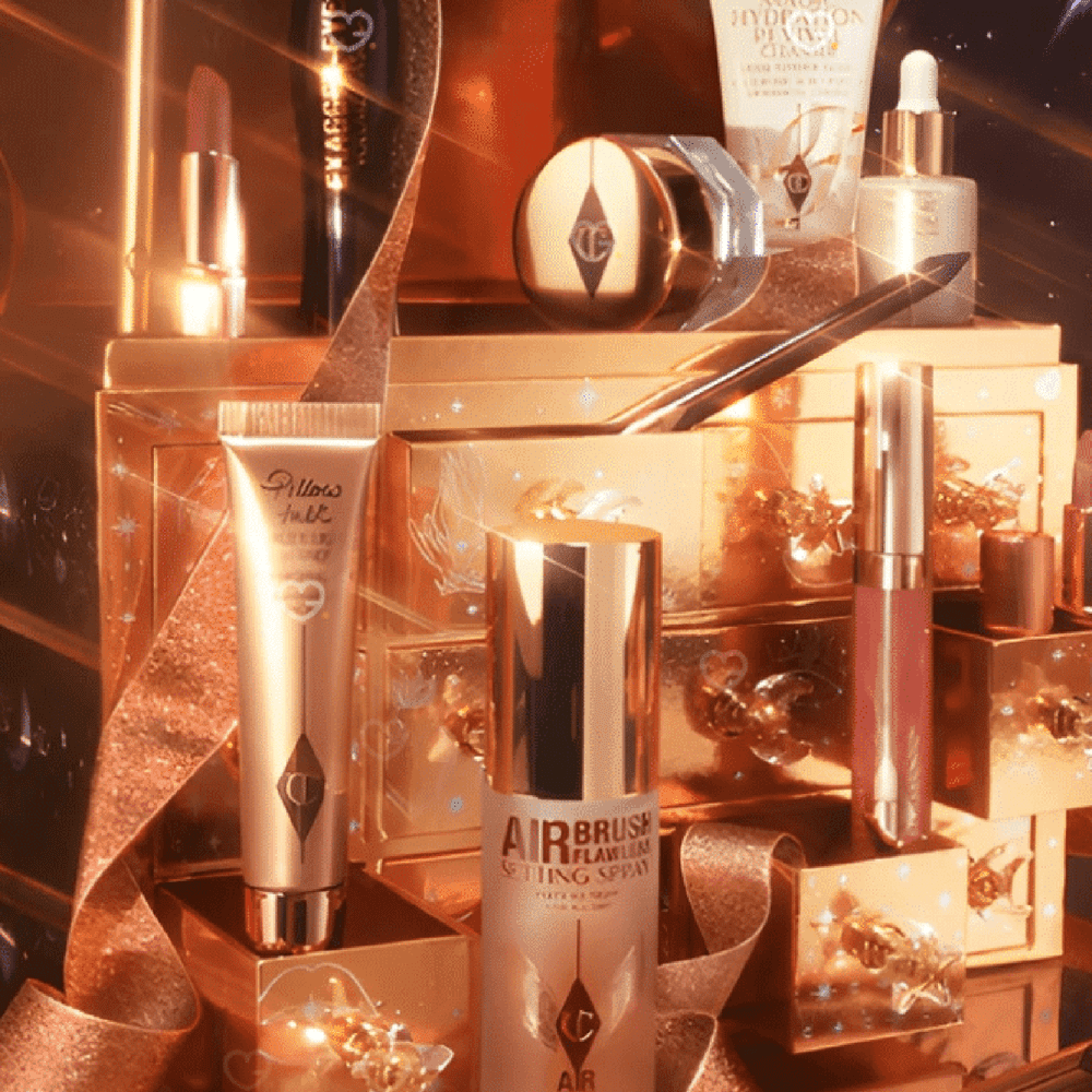 Charlotte Tilbury advent calendar 2025 product selection, lifestyle image