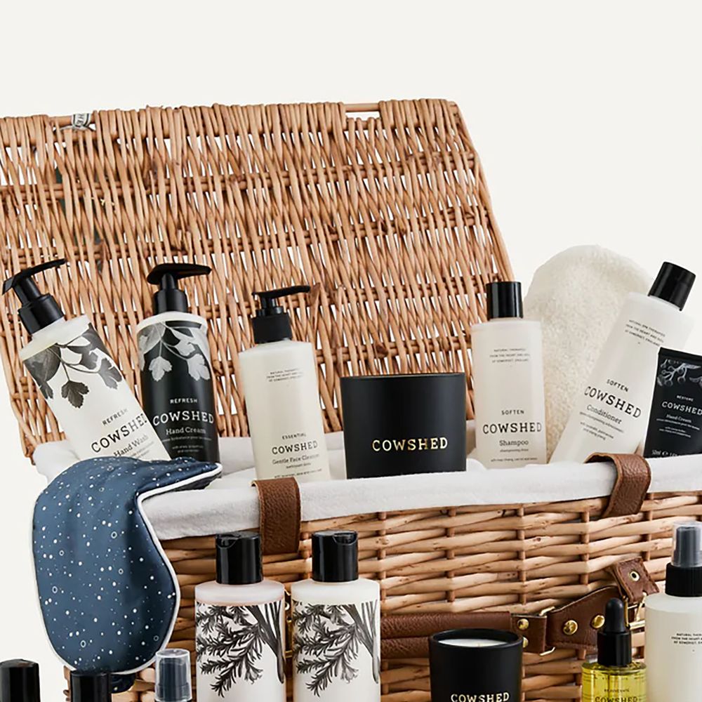 Cowshed beauty advent calendar 2025 basket with product selection