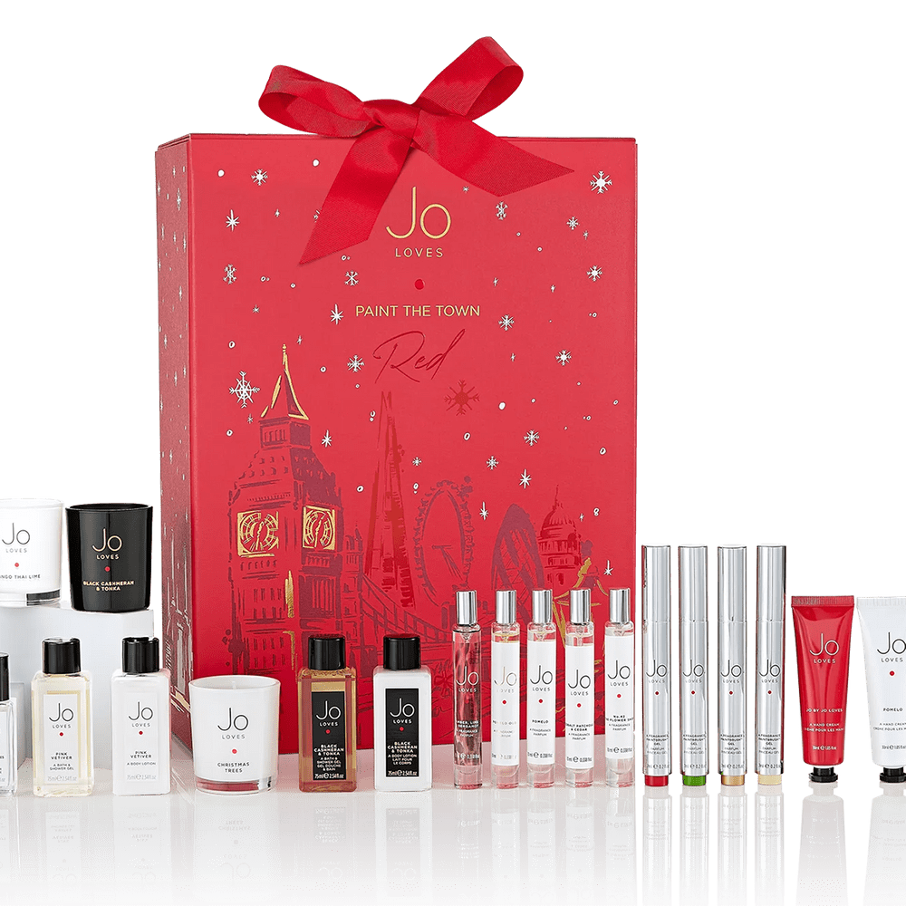 Jo Loves Advent Calendar 2025, view of closed calendar with product selection