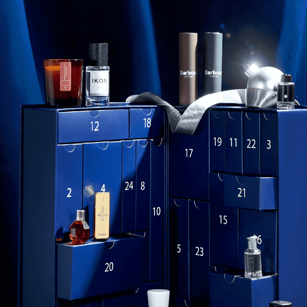 The Fragrance Shop Advent Calendar 2025 lifestyle image of contents included