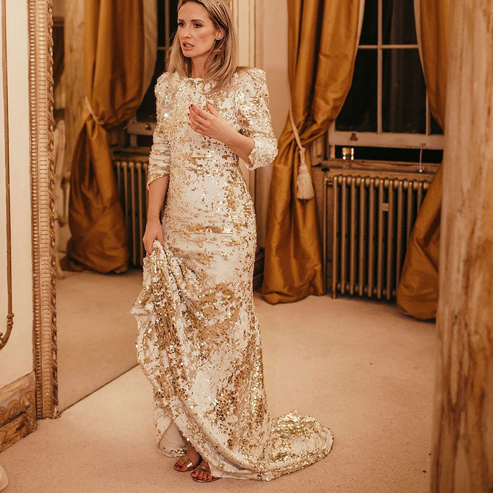 Gold sequin Abigail of Gardenia gown