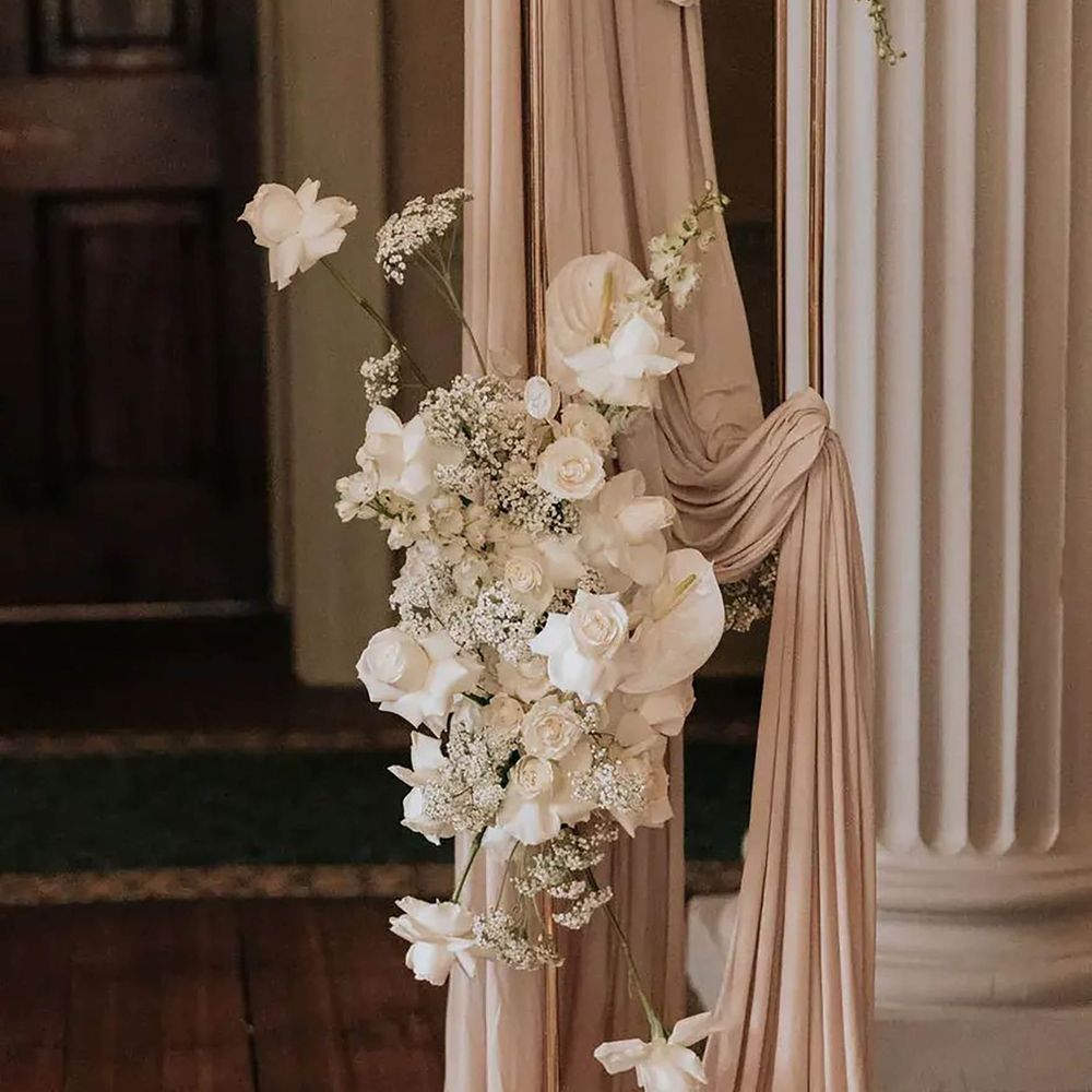 Neutral wedding drapery