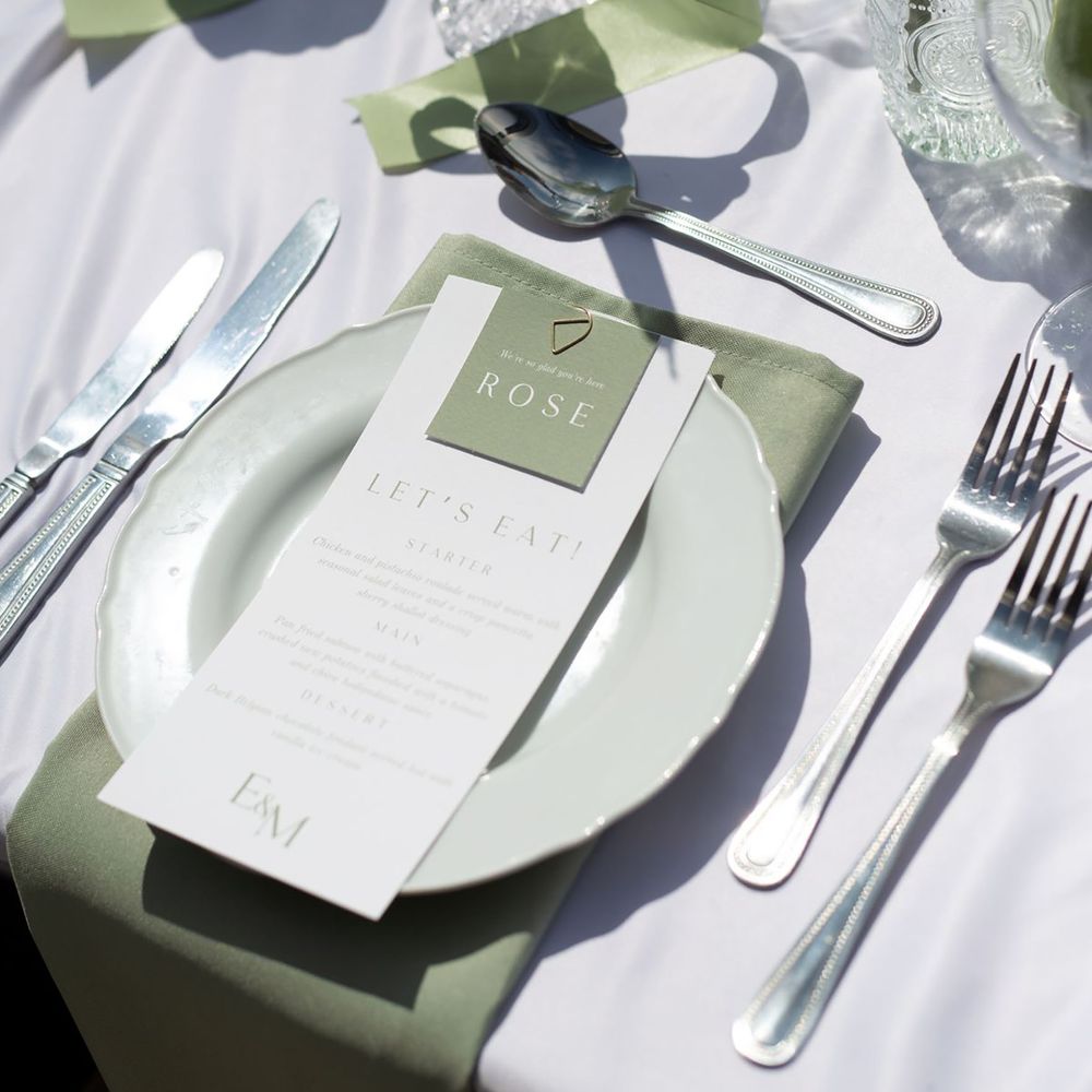 Sage green wedding table decor