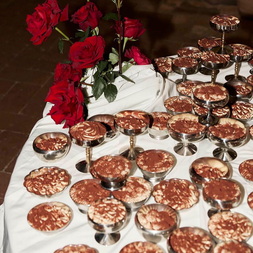 Tiramisu wedding dessert table