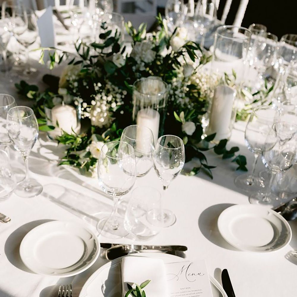 White wedding table theme