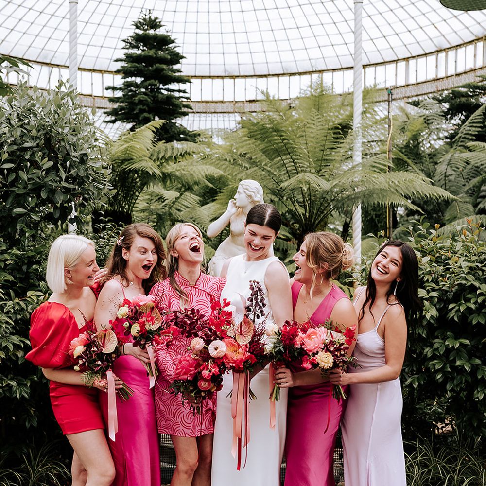 hot-pink-bridesmaids-dresses.