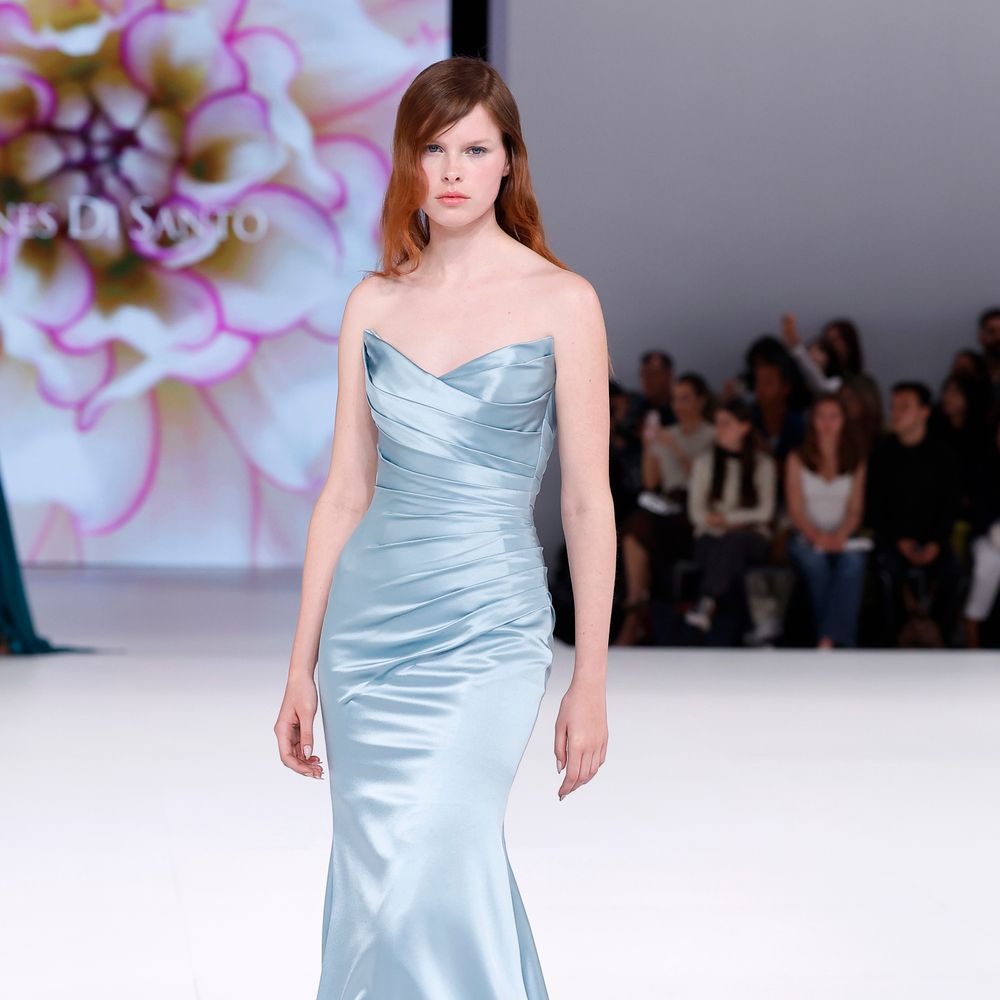 Ines Di Santo Blue Wedding Dress - Barcelona Bridal Fashion Week 2025 Trends 