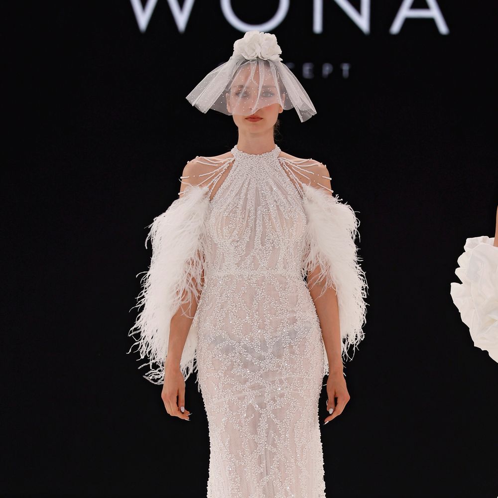 Wona Concept Statement Veil Bridal Headpiece - Barcelona Bridal Fashion Week 2025 Trend Report